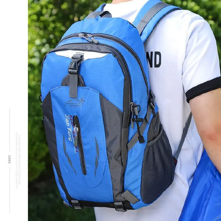 Portable Outdoor Hiking Bag 40 Liters Large Capacity Color Contrast Light Short Trip Backpack