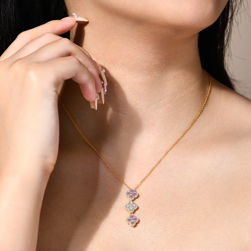 Necklaces for Women Full D Color Moissanite 925 Sterling Silver Pendant Classic Engagement Wedding Fine Jewelry