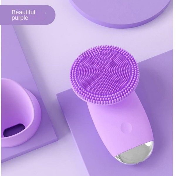 Ultrasonic Vibration Massage Electric Facial Cleanser Silicone Multi-Functional Pore Cleaning Cleanser Facial Cleansing Brushes