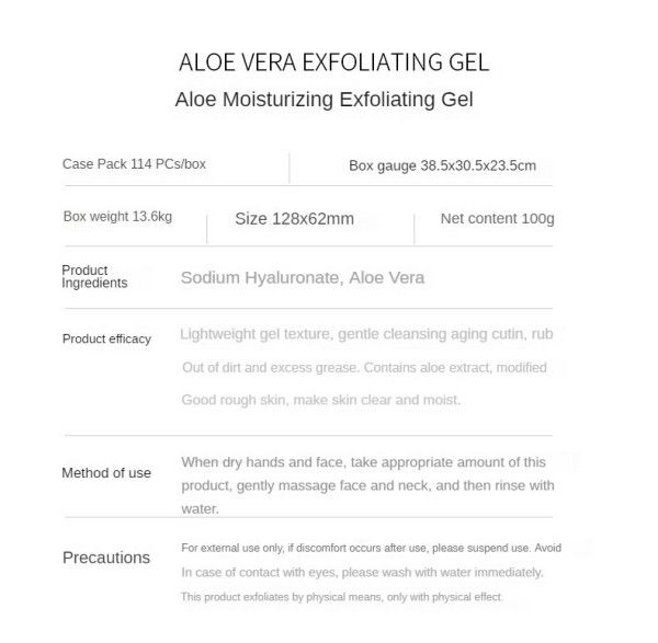 Aloe Vera Exfoliating Gel Deep Cleansing Face Gentle Exfoliating Body ScrubPolishes & Scrubs