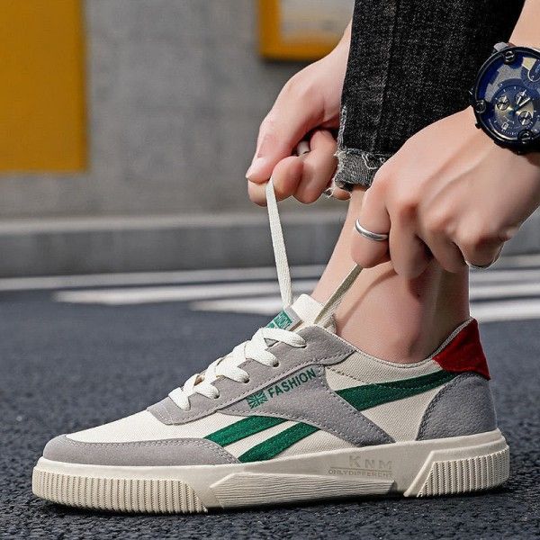 Men's Synthetic Leather Wear-Resistant Canvas Leisure Student Sports Shoes