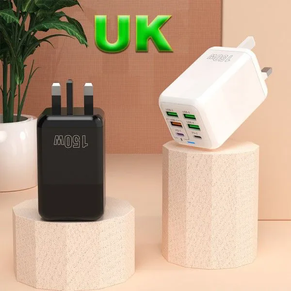 150w Charging Head 4usb+2pd Multi-Port 5v2.4a Fast Charging Mobile Phone Charger Wall Chargers