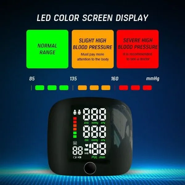 Automatic electronic intelligent manometer multifunctional English pulse detection wrist sphygmomanometer Health Tests