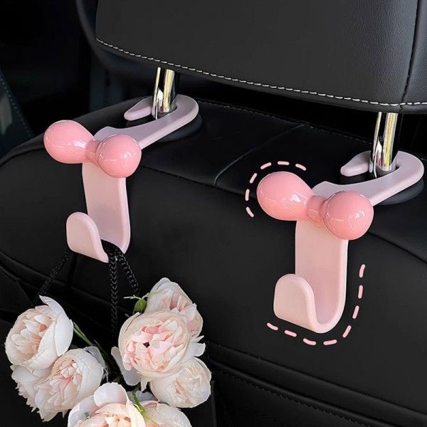 Cute Bow Dopamine Seamless Car Interior Hook Car Seat Back Hanging Seat Covers & Accessories