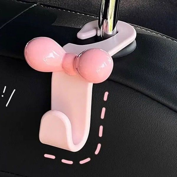 Cute Bow Dopamine Seamless Car Interior Hook Car Seat Back Hanging Seat Covers & Accessories