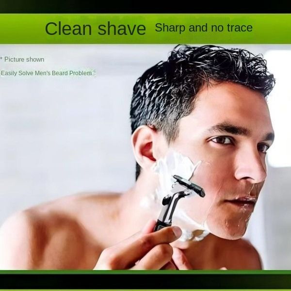 Men's Double-Layer Manual Shaver Stainless Steel Blade Old-Fashioned Razor