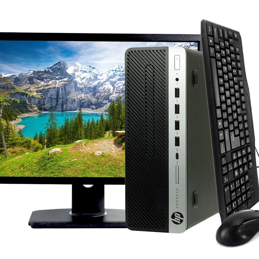 {Complete Set with 19'' monitor,mouse and keyboard } Refurbished HP Compaq 6300 Dual Core - 4th gen 8GB RAM, 500GB HDD-2.4GHz Desktop computer