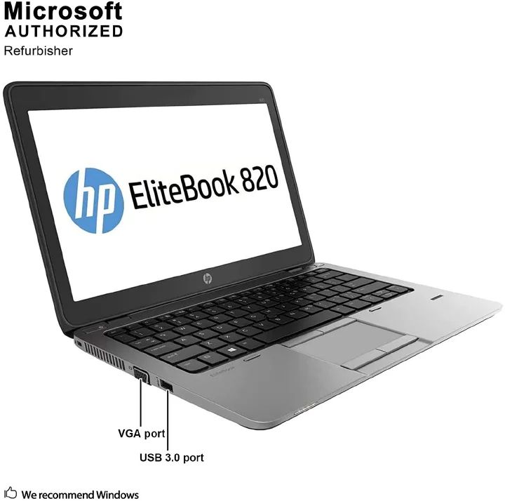 Refurbished Hp Elitebook 820 G1 Laptop - Intel Core i5 4th- 8GB Ram 512GB SSD Rom - 12.5 Inch Notebook Ultrabook Windows 11 computer