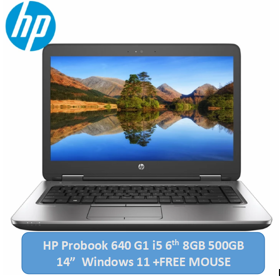 (i5+8GB+500GB+Free Mouse)Refurbished HP Probook 640 G1 Laptop Intel Core i5 8GB RAM / 500GB HDD ROM 14'' Windows 11 6 months warranty Notebook Bluetooth Webcam Laptops