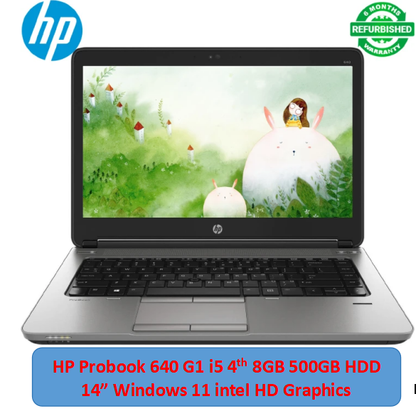 (i5+8GB+500GB+Free Mouse)Refurbished HP Probook 640 G1 Laptop Intel Core i5 8GB RAM / 500GB HDD ROM 14'' Windows 11 6 months warranty Notebook Bluetooth Webcam Laptops