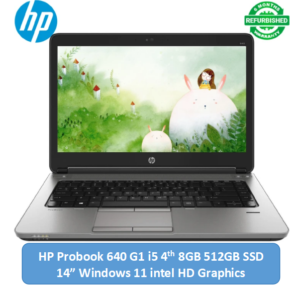 (i5+8GB+512GB SSD+Free Mouse)Refurbished HP Probook 640 G1 Laptop Intel Core i5 8GB RAM  512GB SSD ROM 14'' Windows 11 6 months warranty Notebook Bluetooth Webcam Laptops