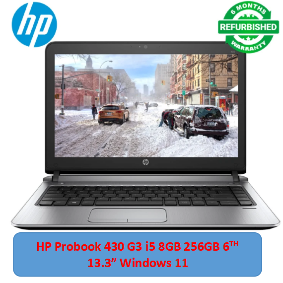 (i5+8GB+256GB+Free Mouse)Refurbished Hp Probook 430 G3 Laptop i5 6th 8GB RAM 256GB SSD ROM 13.3" Windows 11 Notebook Bluetooth Webcam refurbished hp laptops
