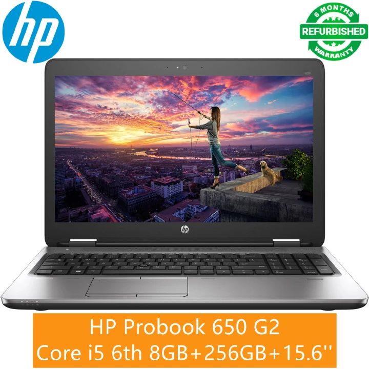 Hp Probook 650 G2 - Core i5 6th Gen - 8GB RAM - 256GB SSD - 15.6" 2.4Ghz- 3.30Ghz Processor  LED Backlit  Bluetooth Webcam Laptop - Refurbished Notebook - Windows 11 Refurbished Laptop