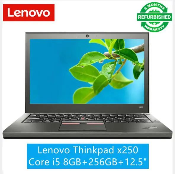 (Free Mouse)Refurbished Lenovo Laptop Lenovo Thinkpad X250 Core i5 8GB+256GB+12.5" Windows 11 12.5" FHD Display Bluetooth Webcam WiFi Intel Graphics 6 Months Warranty Notebook laptops