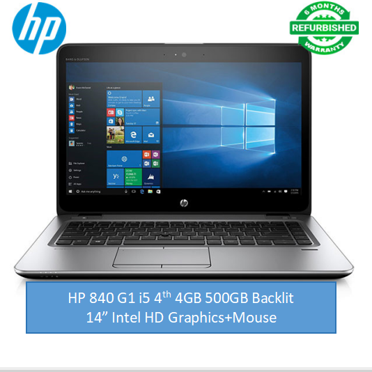 (i5+8GB+500GB+Mouse) Refurbished Hp Elitebook 840 G1 Laptop - Intel Core i5 - 8GB RAM 500GB HDD Storage - 14'' Display Windows 11 Notebook Computer 14 inch HD Screen-Windows 11 Office 2019 Pro Edition