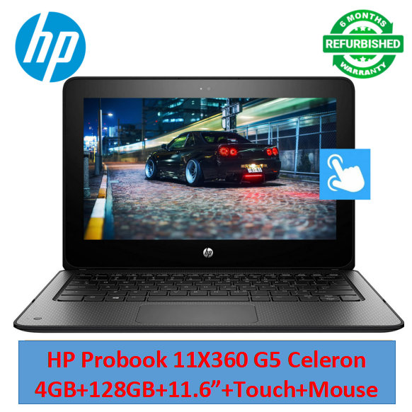 (4GB+128GB SSD+Free Mouse)Refurbished Hp Probook 11X360 G5 Celeron 4GB+128GB+11.6"  Laptop  Windows 11 Notebook Bluetooth Webcam refurbished hp laptops