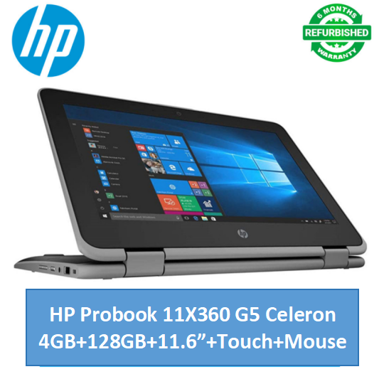 (4GB+128GB SSD+Free Mouse)Refurbished Hp Probook 11X360 G5 Celeron 4GB+128GB+11.6"  Laptop  Windows 11 Notebook Bluetooth Webcam refurbished hp laptops