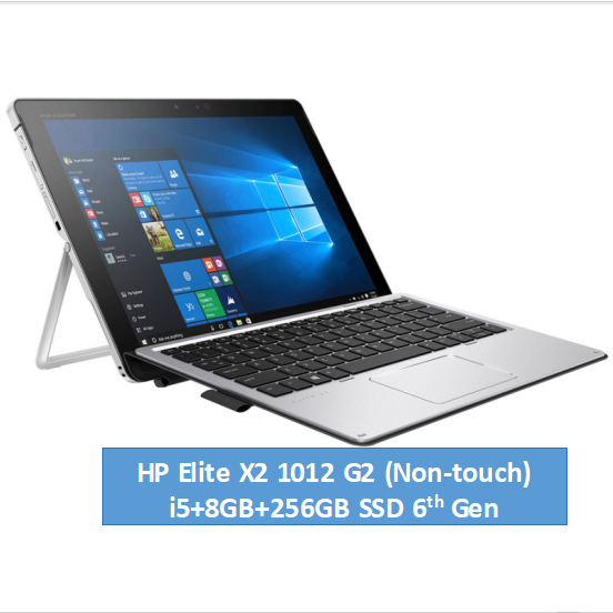 (Free Mouse) Hp Elitebook x2 1012 G2 Detachable 2 in 1 8GB 256GB 6th Gen FHD 12.5" Non-touch - Refurbished Business Student Laptop - Office 2021 Windows 11 Notebook Silver