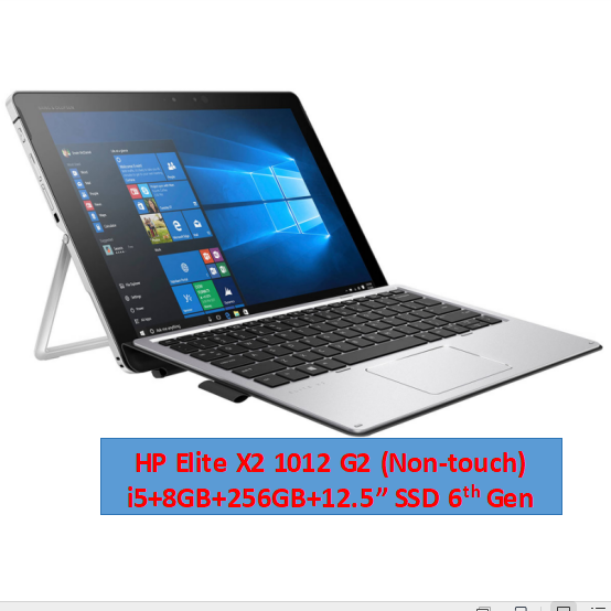 (Free Mouse) Hp Elitebook x2 1012 G2 Detachable 2 in 1 8GB 256GB 6th Gen FHD 12.5" Non-touch - Refurbished Business Student Laptop - Office 2021 Windows 11 Notebook Silver