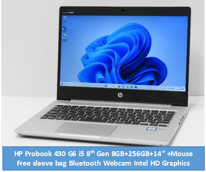 (Free Mouse+Sleeve bag)Refurbished HP Probook 430 G6 Laptop i5 8th Gen 8GB+256GB+13.3"  Ultrabook Student professional Business notebook Laptop