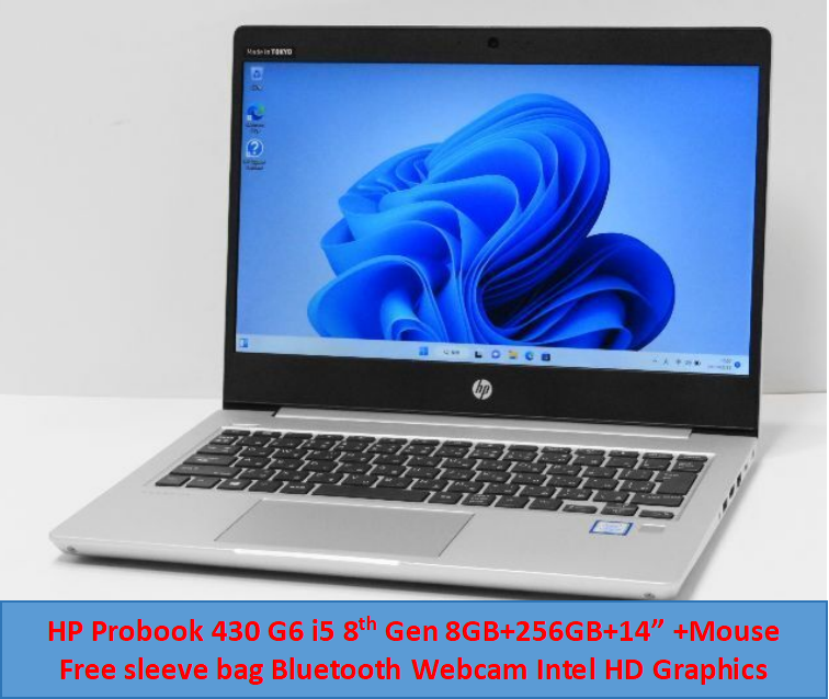 (Free Mouse+Sleeve bag)Refurbished HP Probook 430 G6 Laptop i5 8th Gen 8GB+256GB+13.3"  Ultrabook Student professional Business notebook Laptop