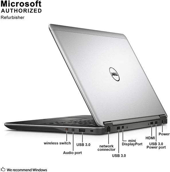 (i5+8GB+512GB)Refurbished Dell Latitude 7240 Laptop |Intel Core i5 | 8GB RAM | 512GB SSD Original Computer | Notebook | 12.5 Inch Display Bluetooth Webcam |Windows 11 | Office 2019