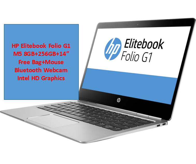 Refurbished HP Elitebook Folio G1 Laptop M5 i5+8GB+256GB+14" Windows 11 Student Notebook Laptop
