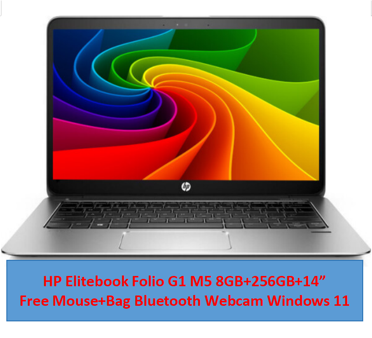 Refurbished HP Elitebook Folio G1 Laptop M5 i5+8GB+256GB+14" Windows 11 Student Notebook Laptop