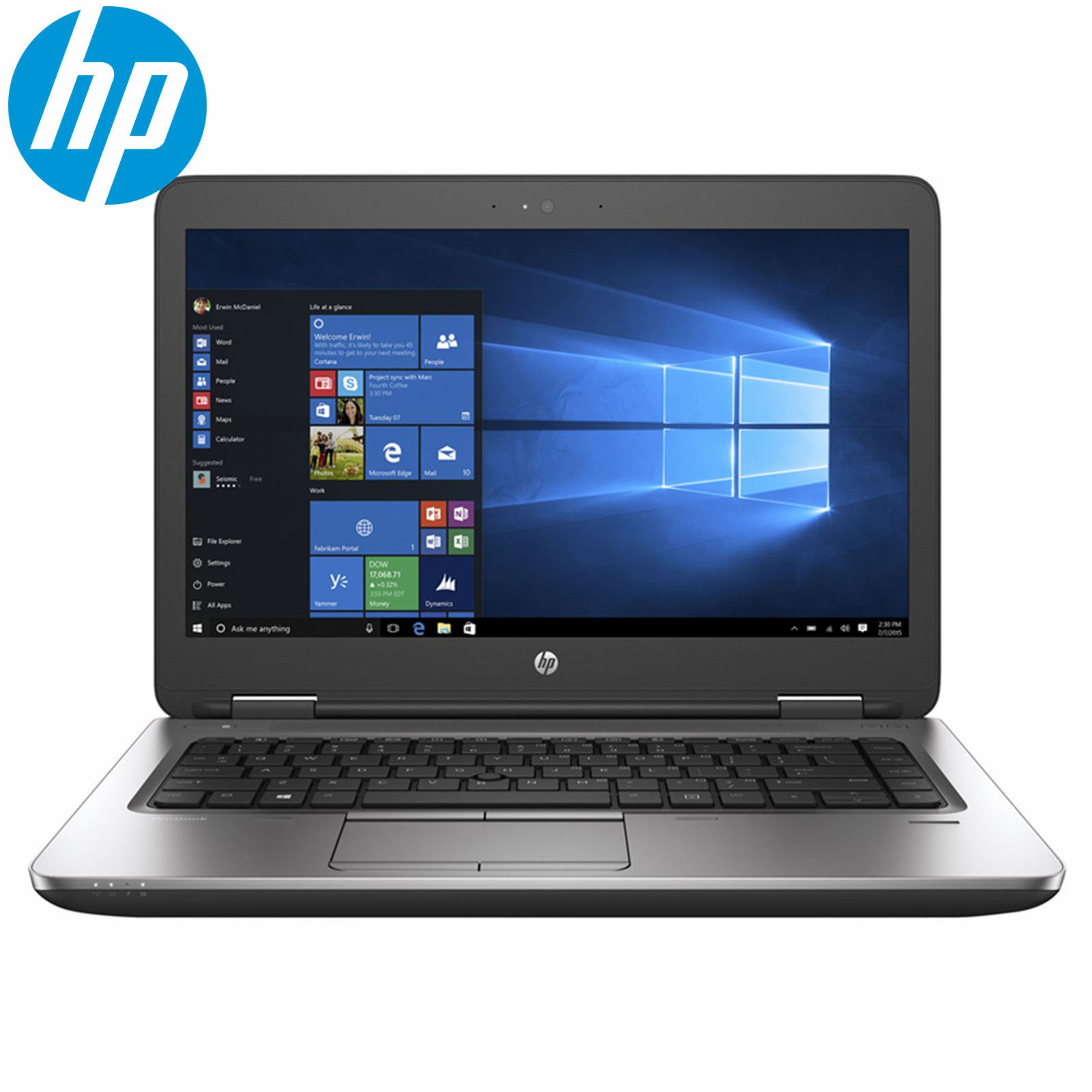 (i7+8GB+500GB+14")Refurbished Hp Probook 640 G2 Laptop - Intel Core i7 6th - 8GB RAM 500GB HDD ROM - 14'' Windows 11 Notebook Silver 14 inch FHD Display