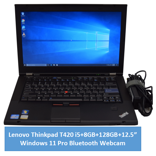 {i5+8GB+128GB SSD} Refurbished Laptop Lenovo Thinkpad T420 Core i5 8GB+128GB SSD +12.5" Windows 11 Pro Refurbished Lenovo Laptops Notebook Black 12.5 inch