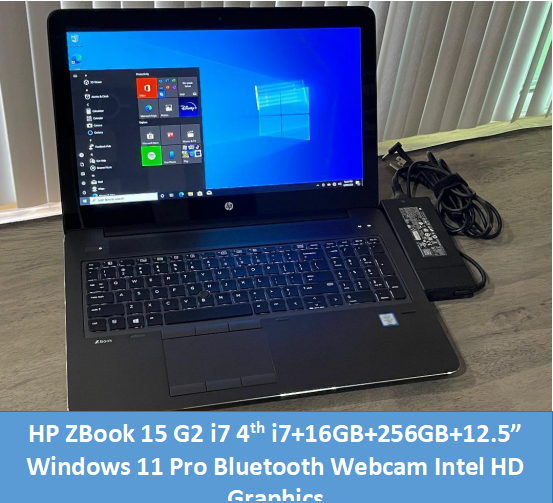 (i7+16GB+256GB+12.5") HP ZBook 15 G2 Laptop i7 4th i7+16GB+256GB+12.5" Windows 11 Pro computing powerhouse with immersive technology Bluetooth webcam Student professional laptop engineering laptop