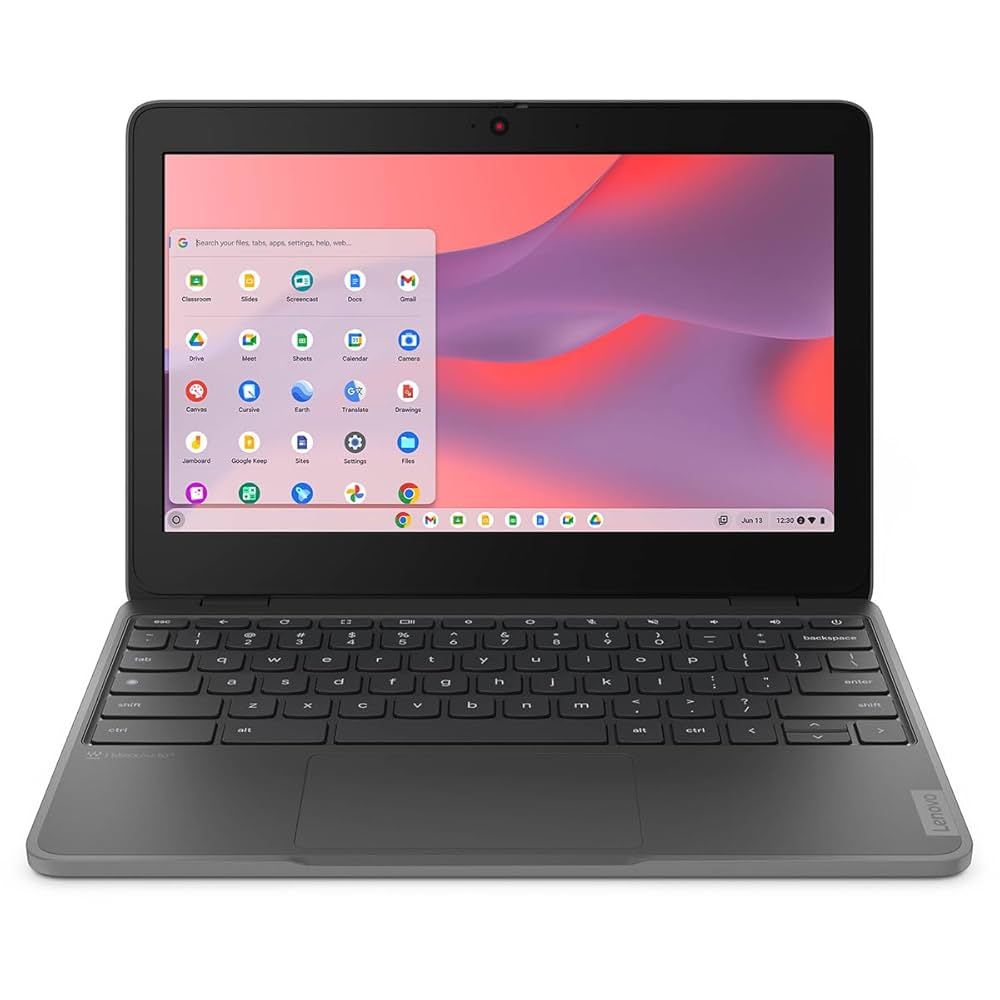 Lenovo 100e Chromebook 4GB 32GB eMMC SD Flash Memory Up to 256GB with SD Card 11.6 Inch Chromebook HD - Intel N-Series N100-4 With Chrome OS English Keyboard Student Laptop