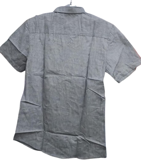 Men's Grey Cotton Shirts (Short Sleeves)- CLEARANCE SALE! Classic Fit. Sizes Available: S, M, L,XL. Men's Shirts.