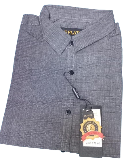 Men's Grey Cotton Shirts (Short Sleeves)- CLEARANCE SALE! Classic Fit. Sizes Available: S, M, L,XL. Men's Shirts.