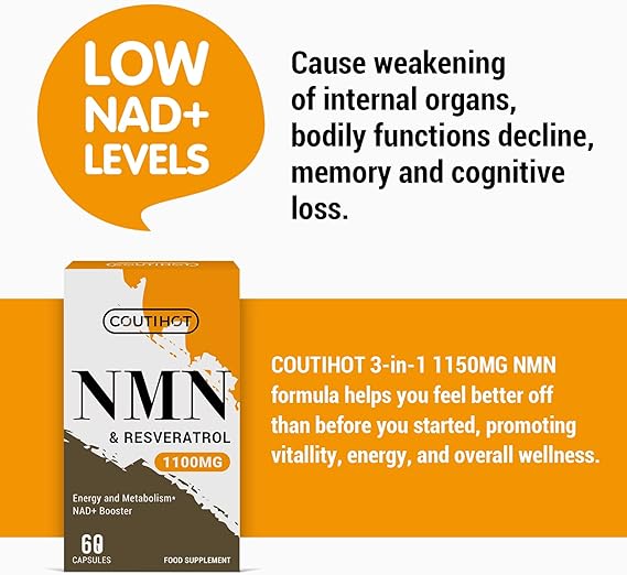 1100mg NAD & Trans-Resveratrol Capsules with 50mg Black Pepper Extract