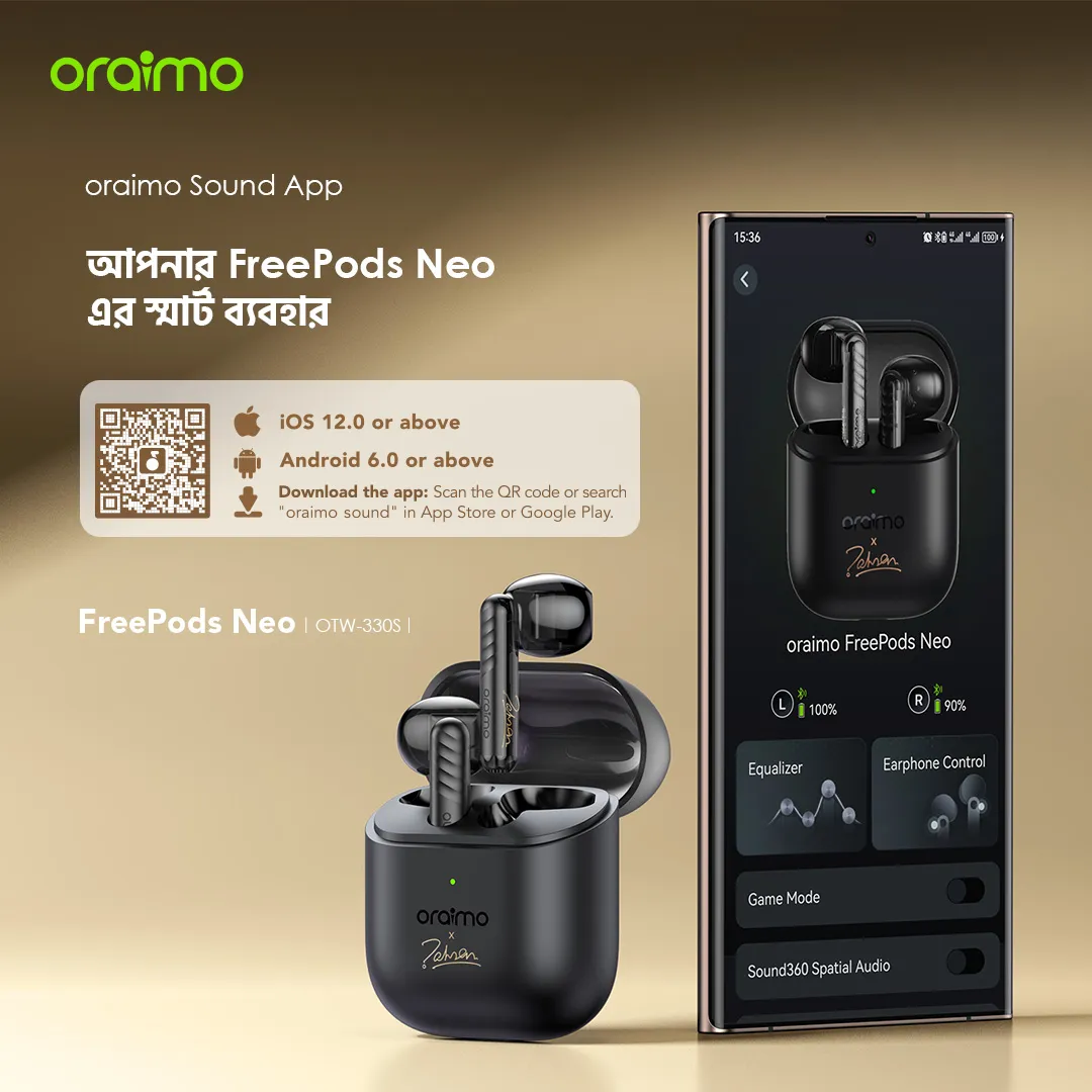 ORAIMO OTW-330S FreePods Neo True Wireless BLUETOOTH Earbuds WITH 50HR PLAYTIME