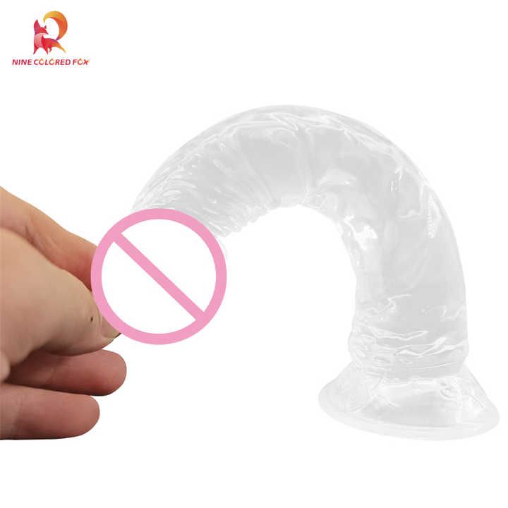 6inch Dildo eggless transparent crystal simulation color large dildos for women masturbation stick anal plug female masturbator with suction cup