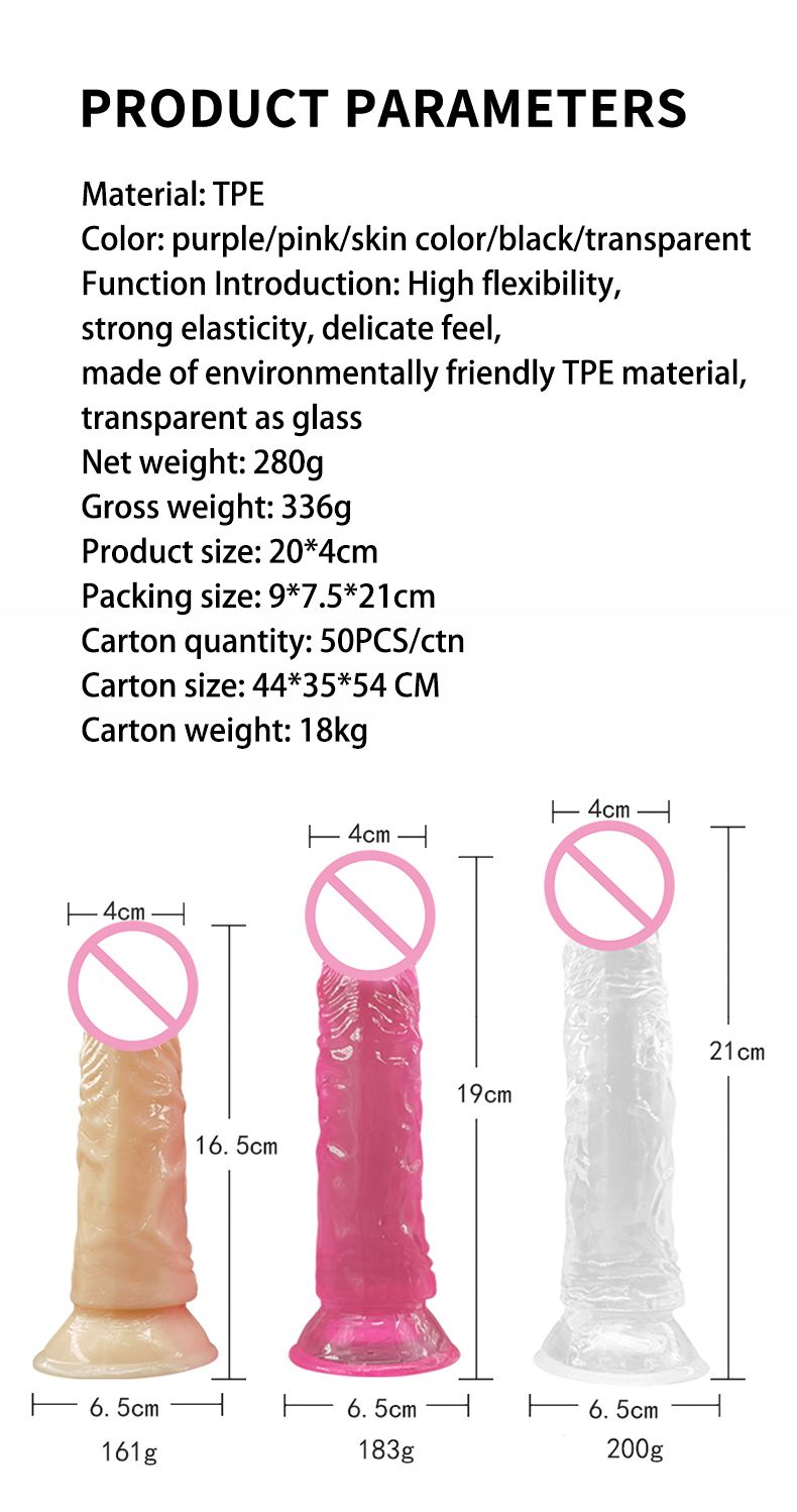 6inch Dildo eggless transparent crystal simulation color large dildos for women masturbation stick anal plug female masturbator with suction cup