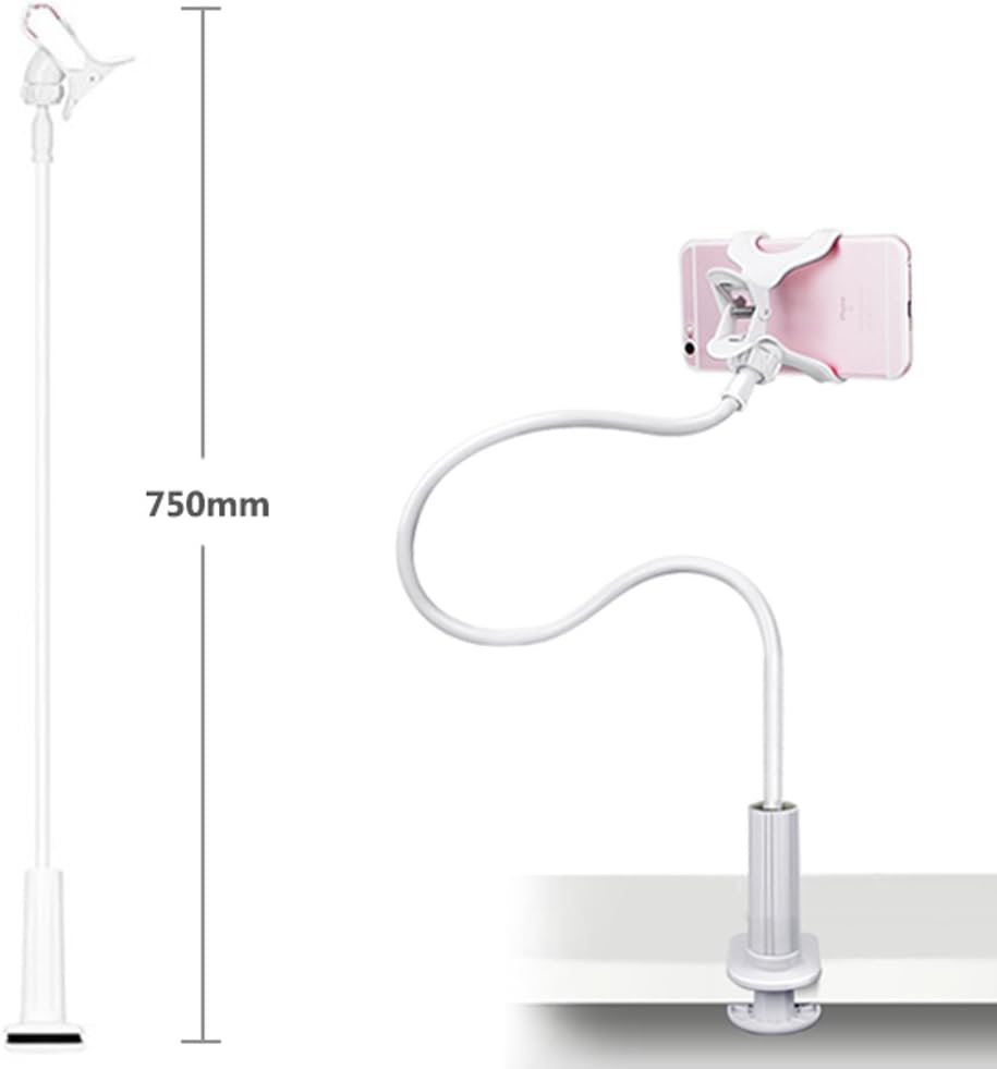 Phone Stand for Desk, Gooseneck Cell Phone Holder Flexible Lazy Long Arm Phone Mount Universal 360 Degree Adjustable Phone Clamp Clip for Table, Bedside Accessories