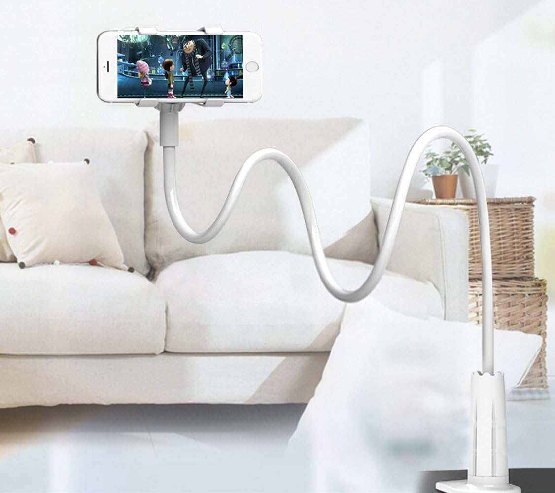 Phone Stand for Desk, Gooseneck Cell Phone Holder Flexible Lazy Long Arm Phone Mount Universal 360 Degree Adjustable Phone Clamp Clip for Table, Bedside Accessories