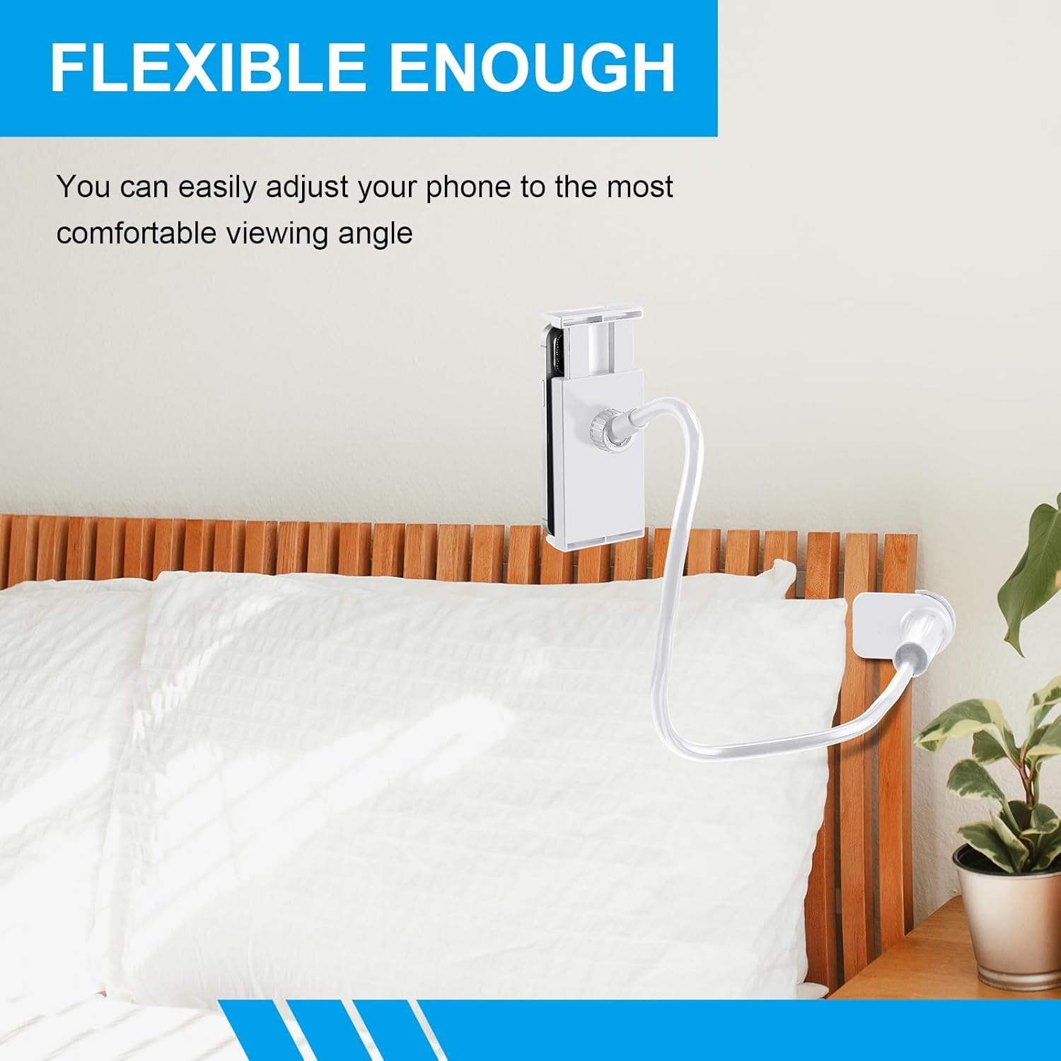 Phone Stand for Desk, Gooseneck Cell Phone Holder Flexible Lazy Long Arm Phone Mount Universal 360 Degree Adjustable Phone Clamp Clip for Table, Bedside Accessories