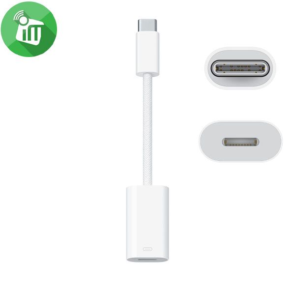 Apple USB-C to Lightning Adapter for iPhone 16, iPhone 16 Pro, iPhone 16 Pro Max, iPhone 16 Plus, iPhone 15, iPhone 15 Pro, iPhone 15 Pro Max, iPhone 15 Plus, iPad Pro 13-inch (M4), iPad Pro 12.9-inch