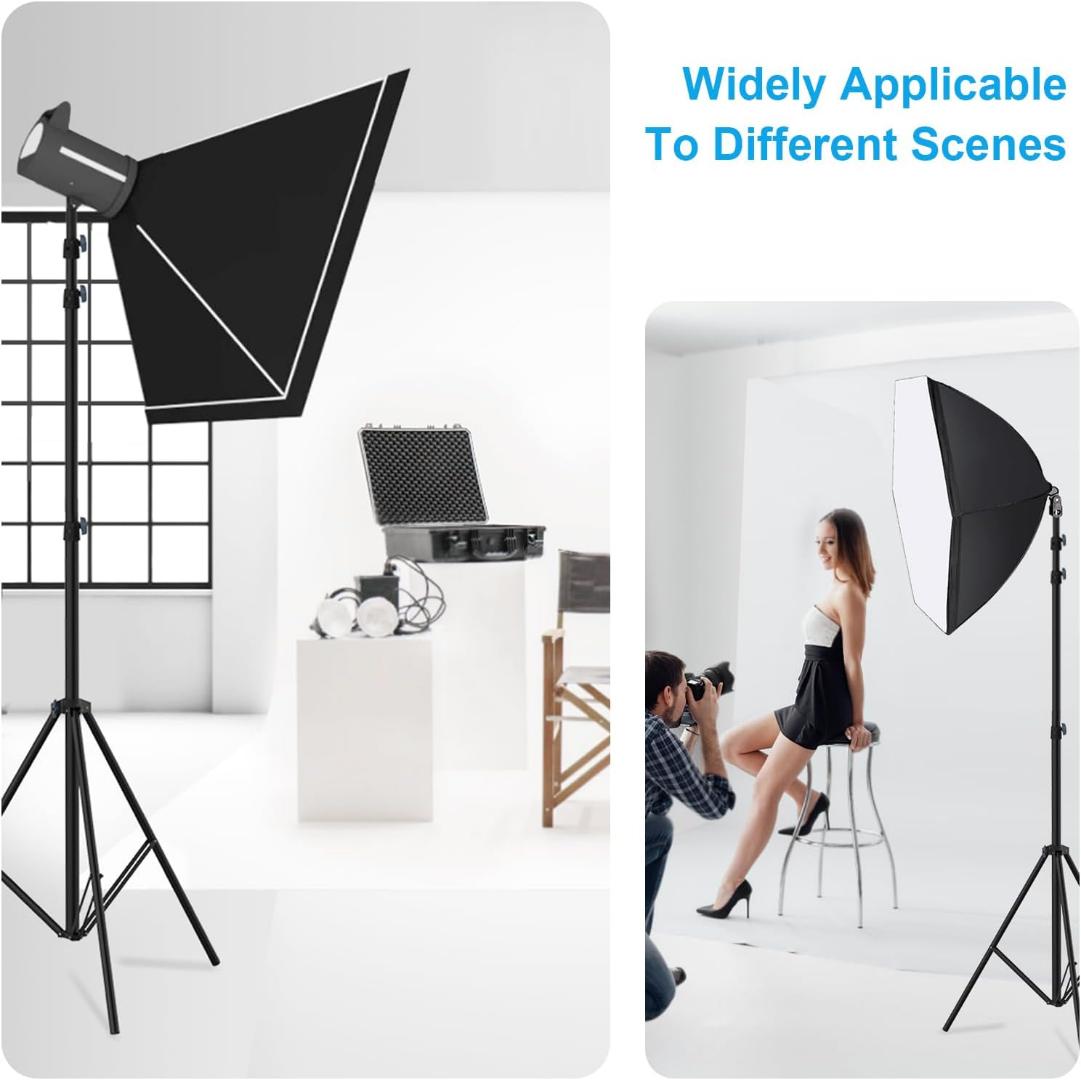 2Meter HEAVY DUTY Tripod Stand, 240''/20ft/600cm Air-Cushioned Super Tall Telescoping Light Stand for Photography, Video, 360 Gimbal, Action Camera, Sports, GoPro