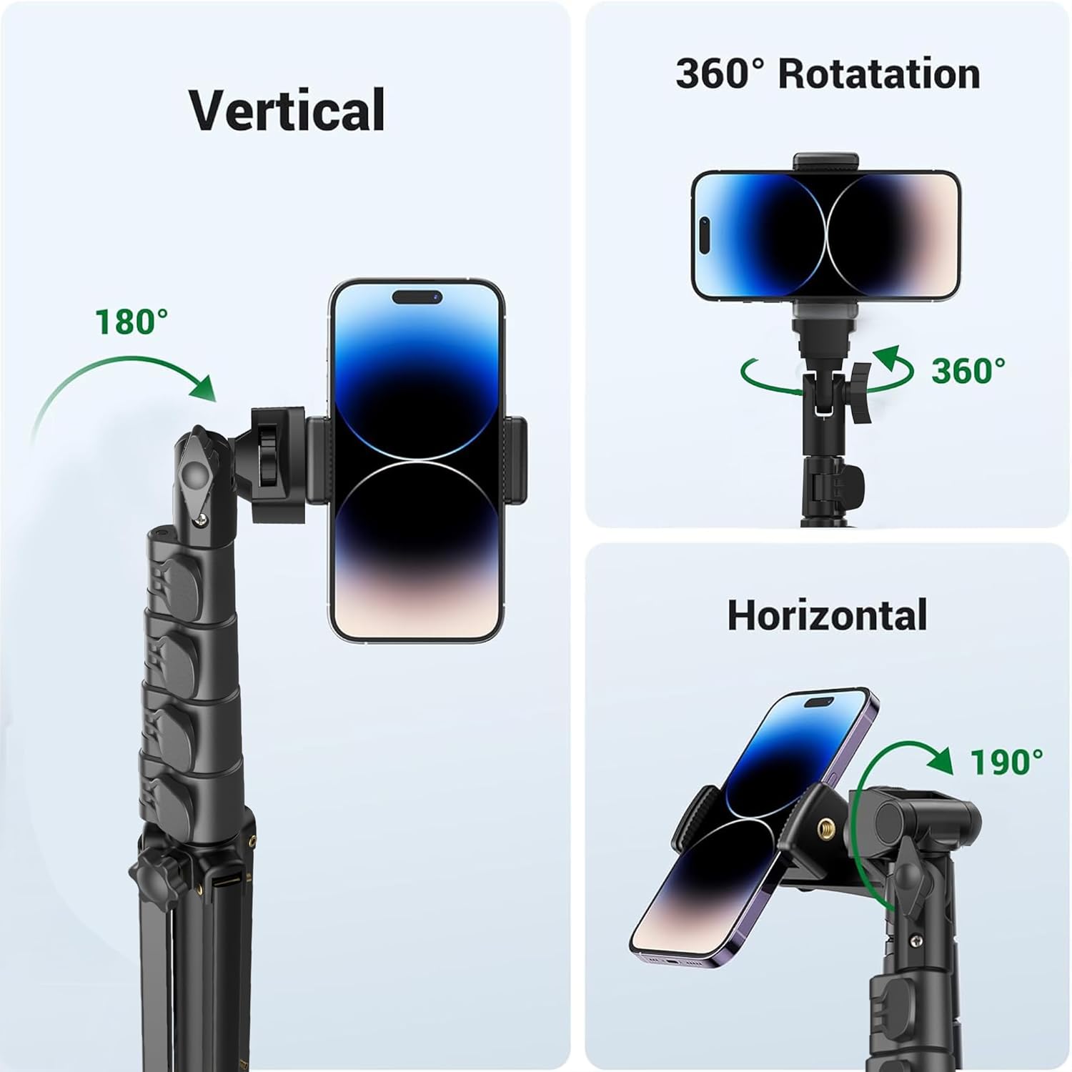 63 Inch (160CM) 1.6M Tripod Stand with Mobile Phone Holder – Versatile Stand for Ring Lights, Cameras, and Mobile Phones. Ideal for Video Recording, Video Shooting, and Lighting Setup HEAVY DUTY STAND