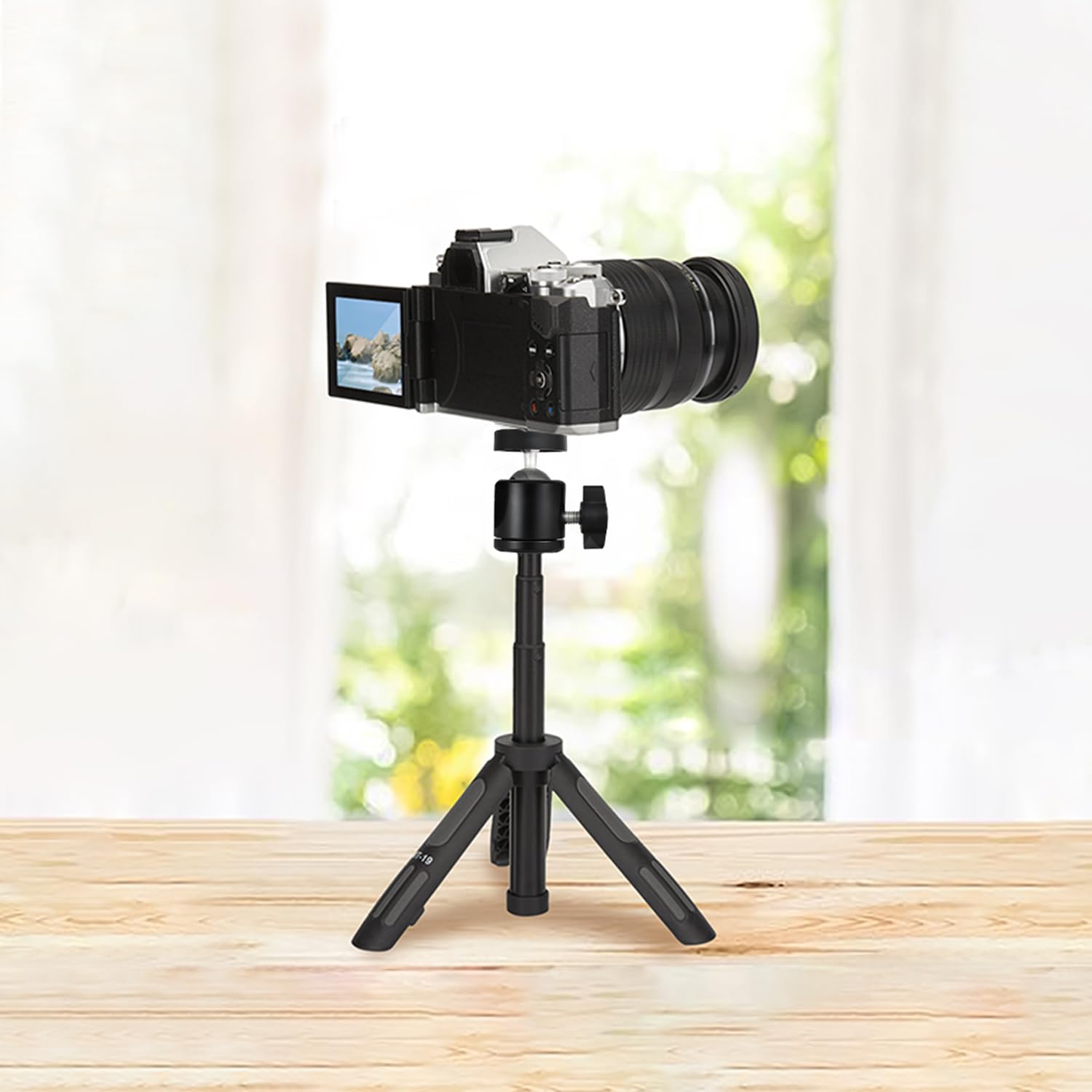 1/4" Screw Tripod Ball Head Bracket Holder Ball Head 360 Degree Aluminium Alloy Body Rotating for DSLR Camera, Ring Lights (Black)