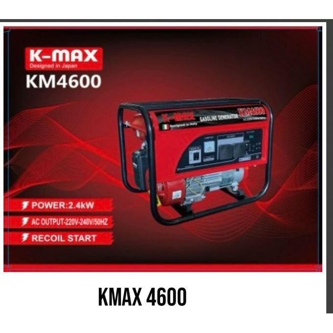 KMAX Km4600 2.4Kw Gasoline Petrol Generator Recoil Start 2400 Watts Petrol Generator