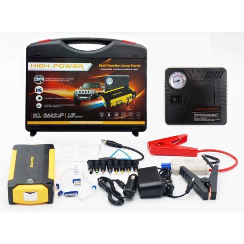 Best Excellent High Power Portable Car Jump Starter Kit And Air Compressor Multi Purpose Power bank, Inflator Charger