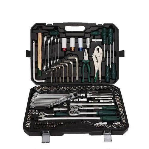 142Pc Chrome Vanadium Heavy Duty Professional 1/2 1/4" 3/8" Rachet Socket Wrench Auto Repair Tool Kit Hand Tool Box Spanner Set Socket Wrench For Car