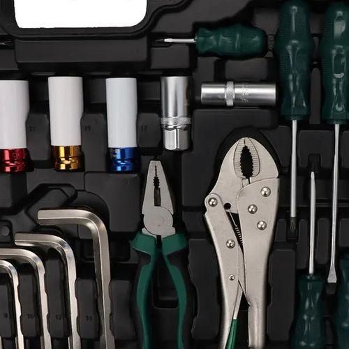 142Pc Chrome Vanadium Heavy Duty Professional 1/2 1/4" 3/8" Rachet Socket Wrench Auto Repair Tool Kit Hand Tool Box Spanner Set Socket Wrench For Car
