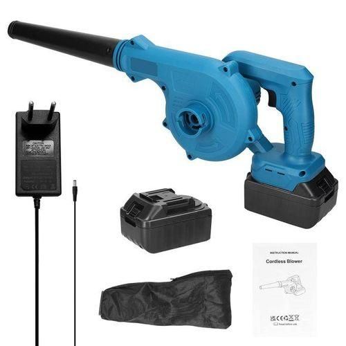Makita Rechargeable 2-in-1 Blowing And Suction Leaves Dust Collector High Power Cordless Electric Air Blower Multifunctional Portable Vacuum Cleannig Blower Home And Car Cleaning Accessories